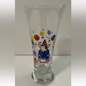 Bud light Vintage 1987 Spuds MacKenzie Beer Party Animal 7” Tall Glass G…